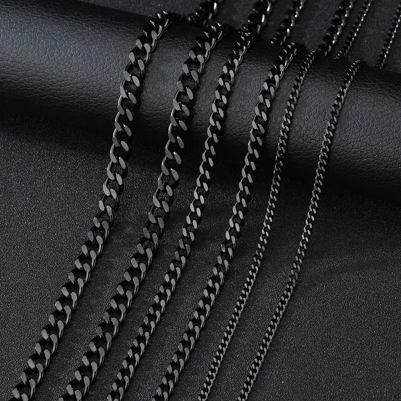 Basic Punk Stainless Steel 3,5,7mm Curb Cuban Necklaces For Men Women