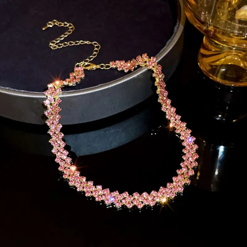 Luxury Shiny Full Rhinestone Choker Necklace for Women