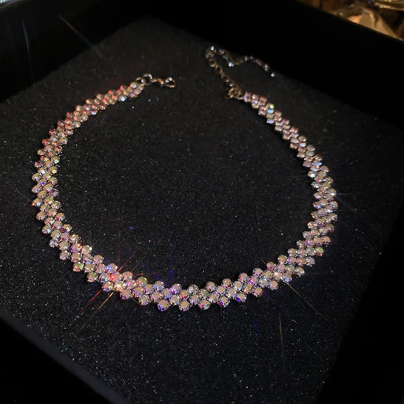 Luxury Shiny Full Rhinestone Choker Necklace for Women