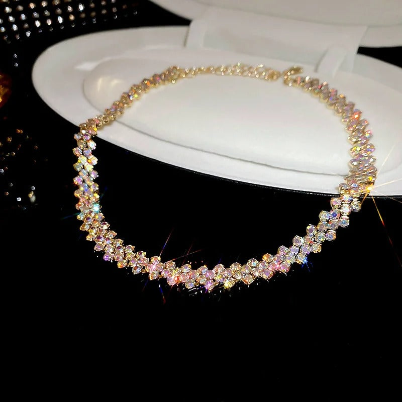 Luxury Shiny Full Rhinestone Choker Necklace for Women