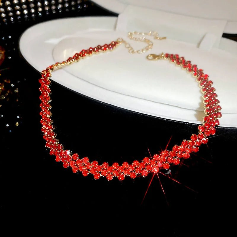 Luxury Shiny Full Rhinestone Choker Necklace for Women