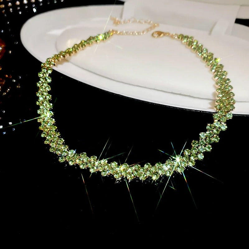 Luxury Shiny Full Rhinestone Choker Necklace for Women