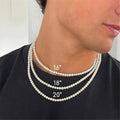 Pearl Necklace Men Simple Handmade Strand Bead, Fashionable men's jewelry for women and girls