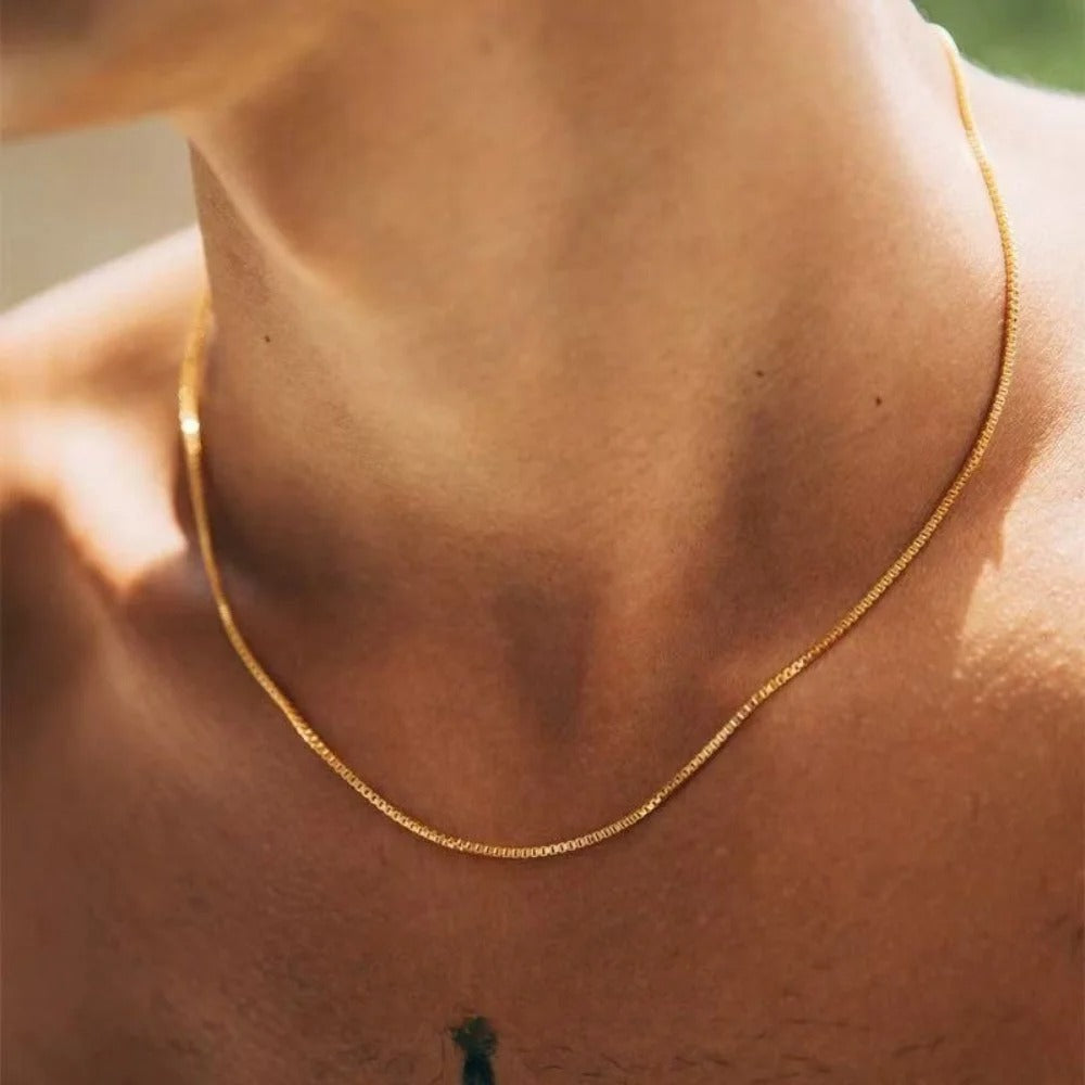 Simple Stainless Steel Box Chain Necklace