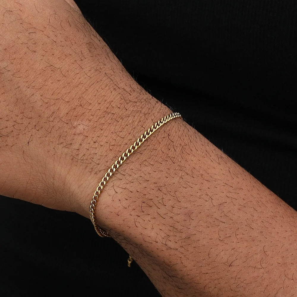 Gold Color Stainless Steel Cuban Chain Men's