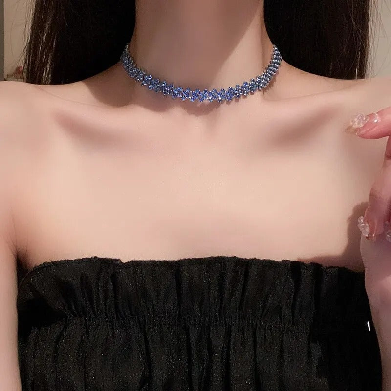 Luxury Shiny Full Rhinestone Choker Necklace for Women