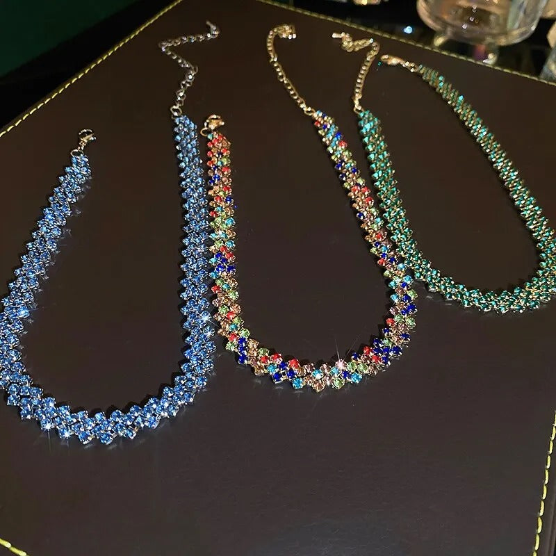 Luxury Shiny Full Rhinestone Choker Necklace for Women