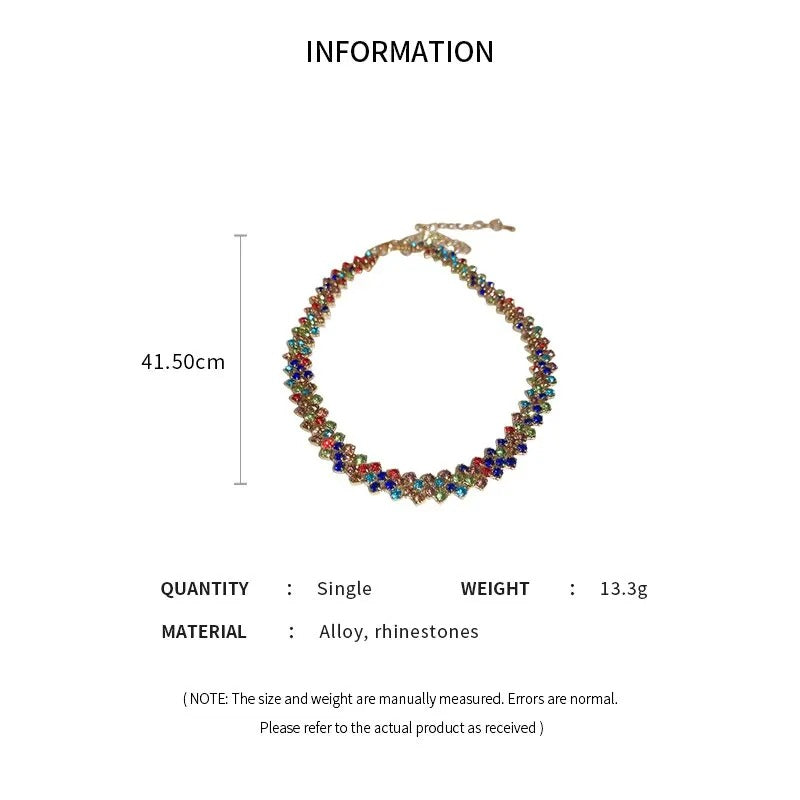 Luxury Shiny Full Rhinestone Choker Necklace for Women