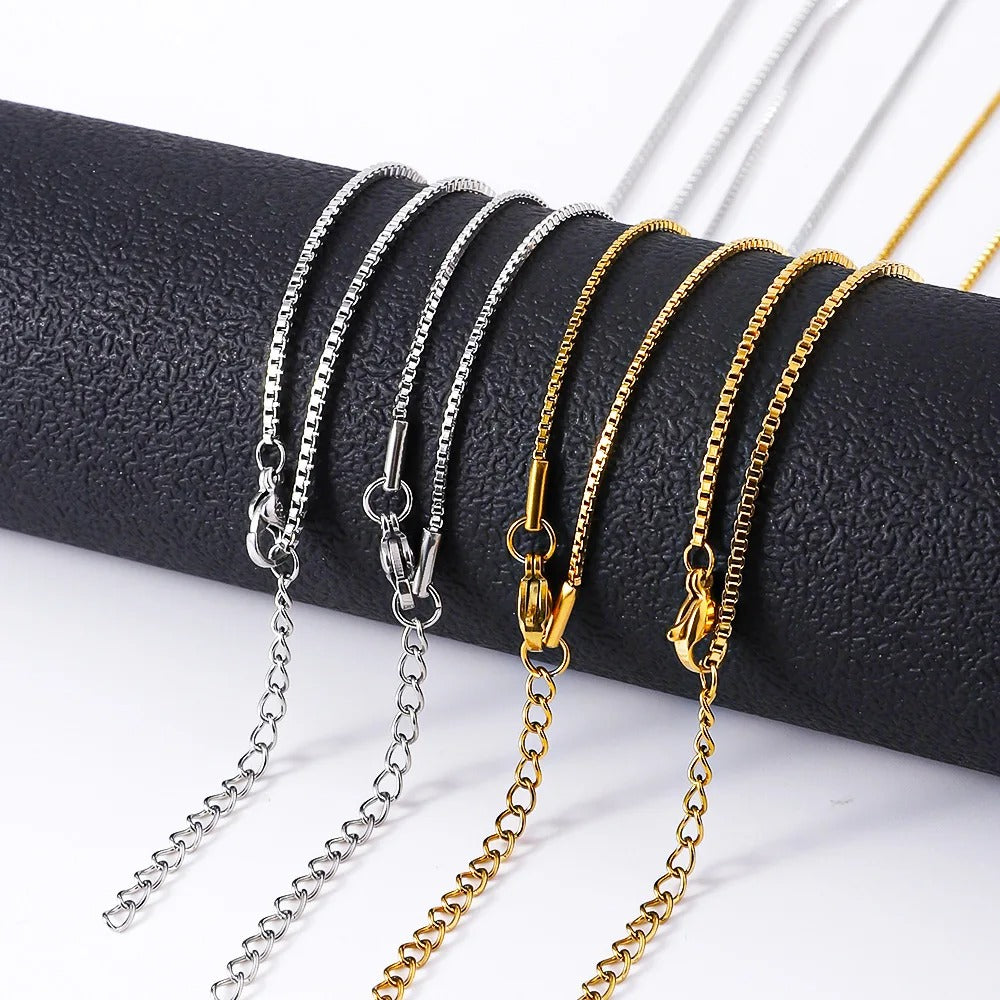 Simple Stainless Steel Box Chain Necklace