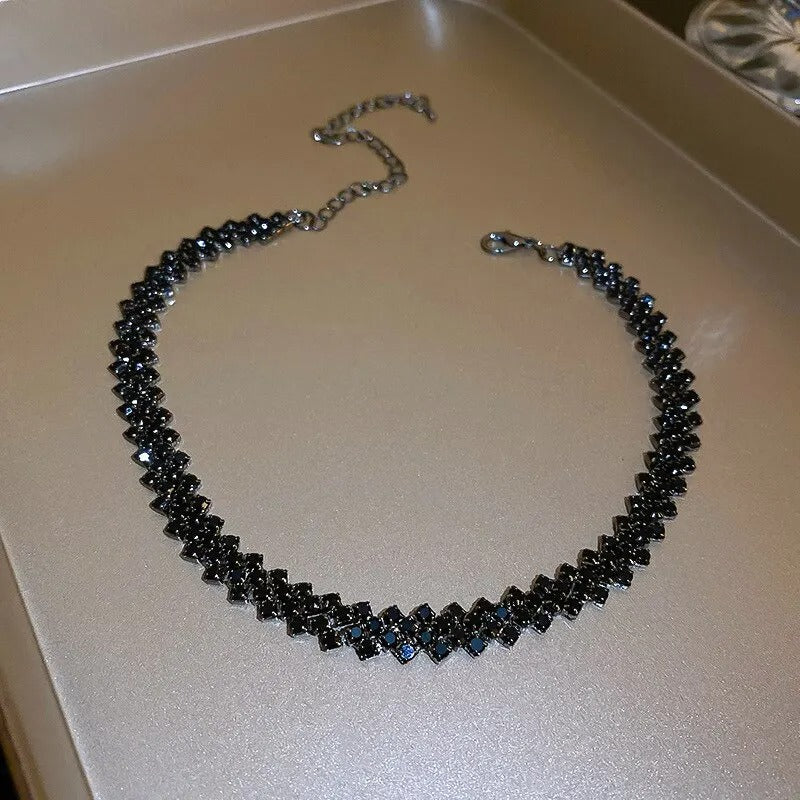 Luxury Shiny Full Rhinestone Choker Necklace for Women