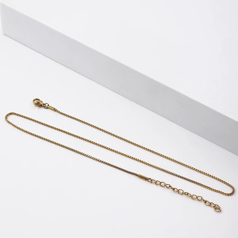 Simple Stainless Steel Box Chain Necklace