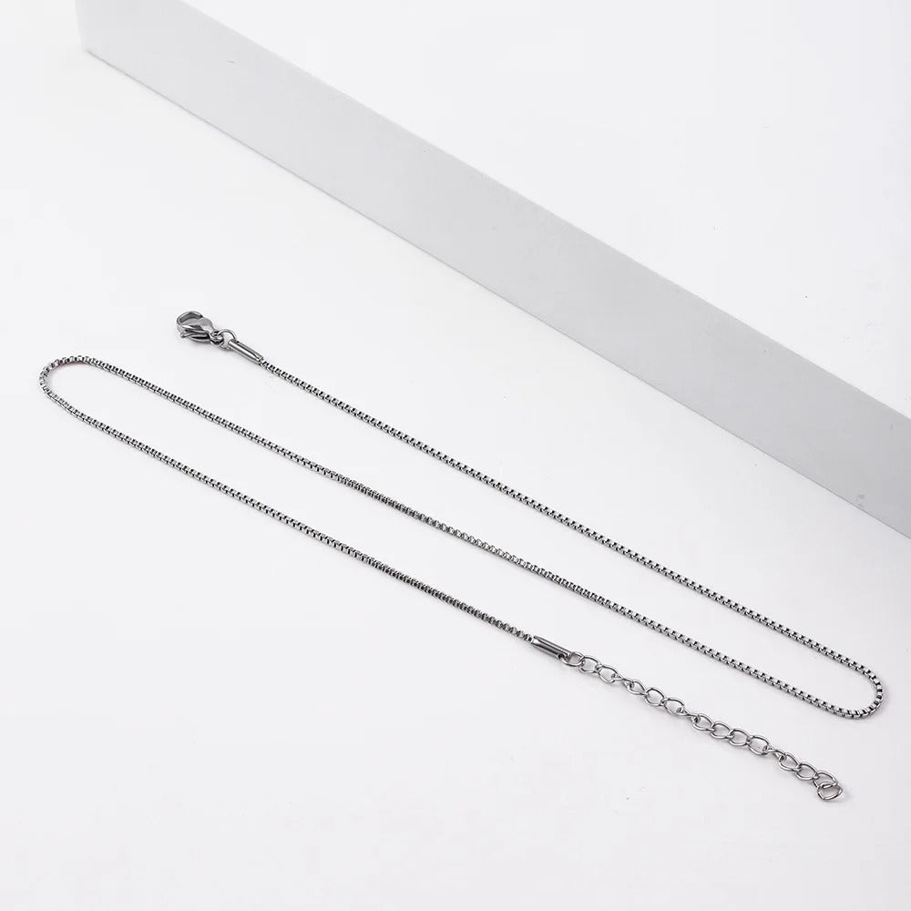 Simple Stainless Steel Box Chain Necklace